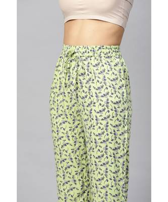 Floral Printed Night Suitgreen 2