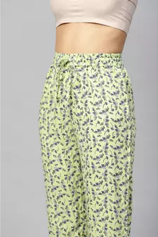 Floral Printed Night Suitgreen