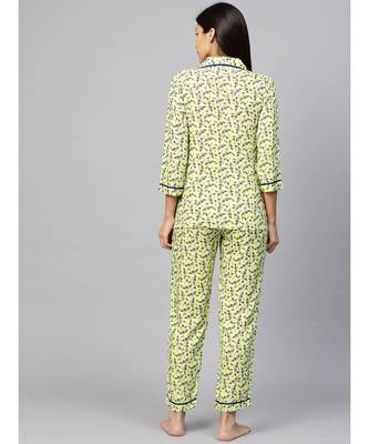 Floral Printed Night Suitgreen 5
