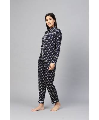 Geomatrical Printed Night Suitblue 3