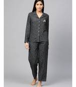 Polka Dot Printed Night Suitgrey
