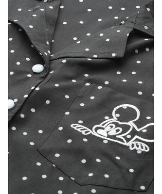 Polka Dot Printed Night Suitgrey 4