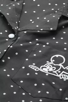 Polka Dot Printed Night Suitgrey