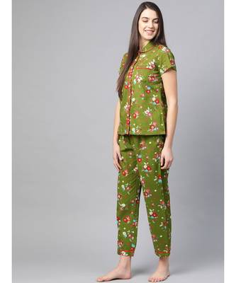 Floral Printed Night Suitgreen 5