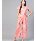 Geomatrical Printed Night Suitpink