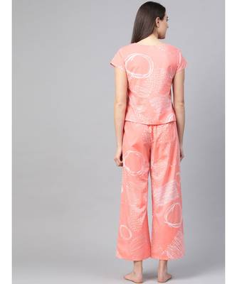 Geomatrical Printed Night Suitpink 2