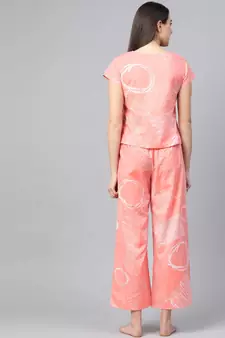 Geomatrical Printed Night Suitpink