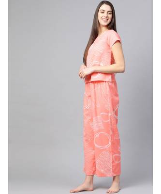 Geomatrical Printed Night Suitpink 3