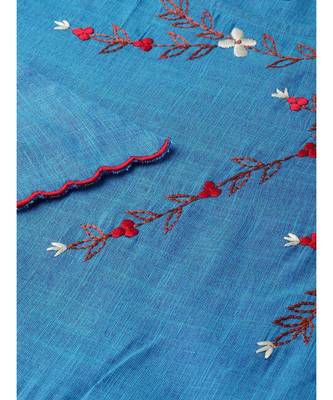 Viscose Embroidered Anarkali Kurta Dress Blue 5