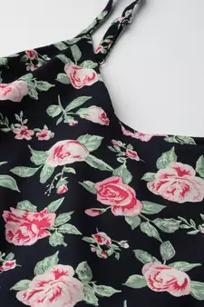 Rayon Straped Floral Printed Maxi Dress