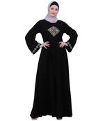 Emirates Umbrella abaya with embroidery work - Black