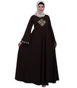 Emirates Umbrella abaya with embroidery work- Coffee Brown
