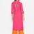 Women Block Printed Overlap Layered Kurta Pallazo Set