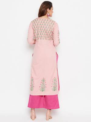 Women Angrakha Yoke Block Printed Kurta Pallazo Set 5
