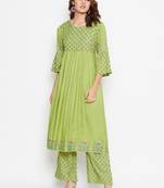 Women Block Printed Gethered Kurta Pallazo Set