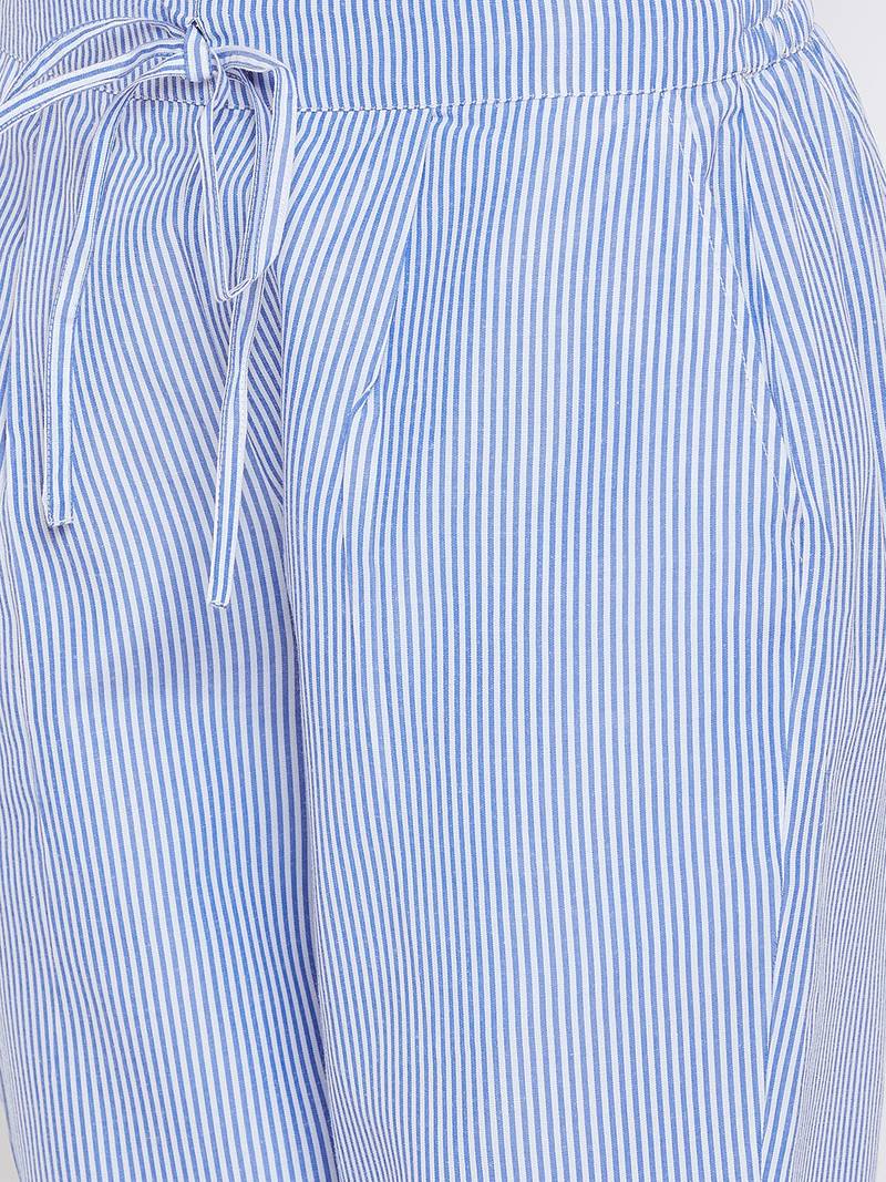 Women Stripe Kurta Trouser Set