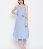 Women Stripe Kurta Trouser Set