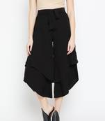 Women Black Asymmetrical Layered Trouser