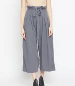 Women Grey Pleated Trouser