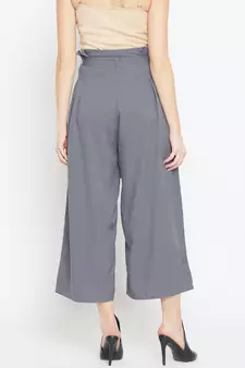 Women Grey Pleated Trouser