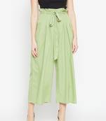 Women Green Pleated Trouser