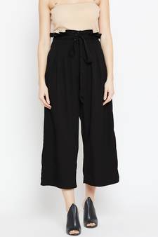 Women Black Pleated Trouser