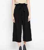 Women Black Pleated Trouser