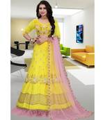 Yellow Colored Party Wear Cancan Lehenga Choli 