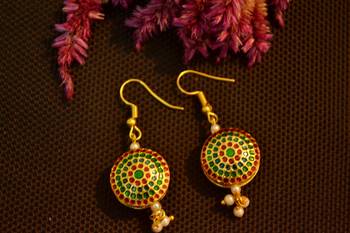 Designer Meenakari Work Dangler Drop Earrings 1