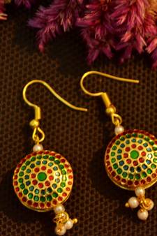 Designer Meenakari Work Dangler Drop Earrings