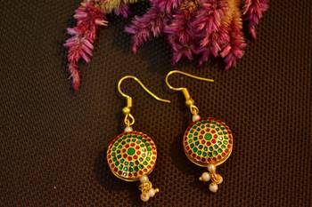 Designer Meenakari Work Dangler Drop Earrings 2
