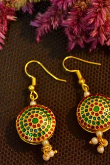 Designer Meenakari Work Dangler Drop Earrings