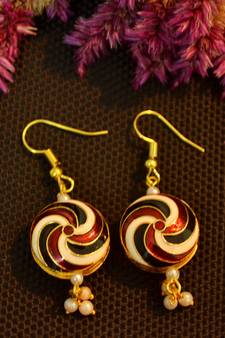 Designer Meenakari Work Dangler Drop Earrings