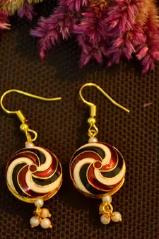 Designer Meenakari Work Dangler Drop Earrings