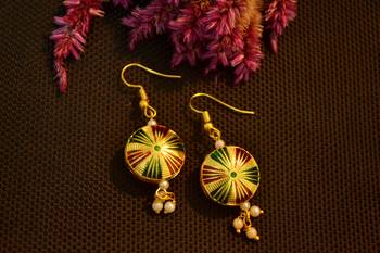 Designer Meenakari Work Dangler Drop Earrings 1