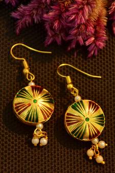 Designer Meenakari Work Dangler Drop Earrings
