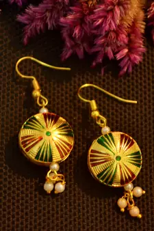 Designer Meenakari Work Dangler Drop Earrings