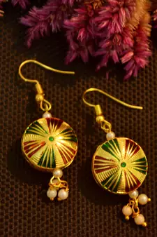 Designer Meenakari Work Dangler Drop Earrings