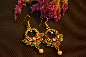 Designer Meenakari Work Dangler Drop Earrings 1