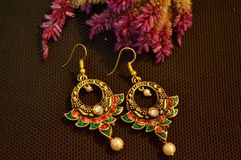 Designer Meenakari Work Dangler Drop Earrings 3