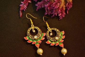 Designer Meenakari Work Dangler Drop Earrings 2