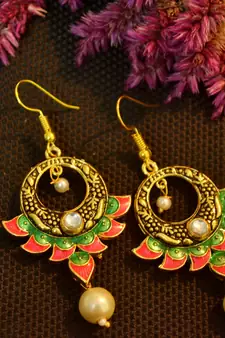 Designer Meenakari Work Dangler Drop Earrings