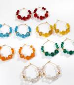 Multicolor crystal hoops