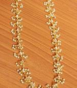 White Pearl and Kundan Studded Yellow Gold Wedding Necklace