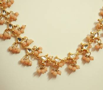 Beige crystal necklaces 2