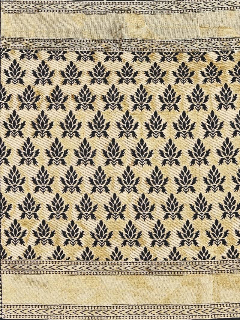 Mehrang Black Woven Banarasi Silk Saree with Blouse 