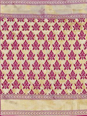 Mehrang Pink Woven Banarasi Silk Saree with Blouse  5