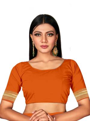 Mehrang Orange Woven Banarasi Silk Saree with Blouse 5