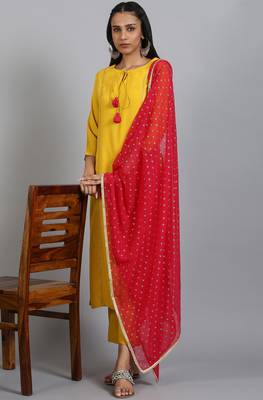 Yellow plain rayon salwar 1