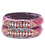 Maroon bangles-and-bracelets